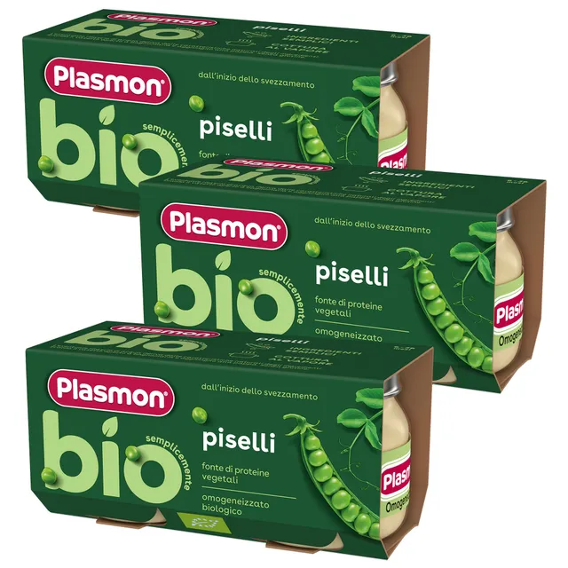 plasmon-bio-omogeneizzato-piselli-3x2x80-g image 1