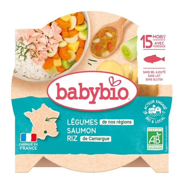 babybio-assiette-m-li-m-lo-de-l-gumes-au-saumon-riz-260-g-15-mois-bio image 1