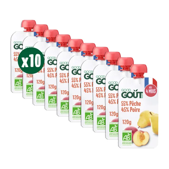 good-go-t-gourdes-p-che-poire-bio-d-s-4-mois-10x120g image 1