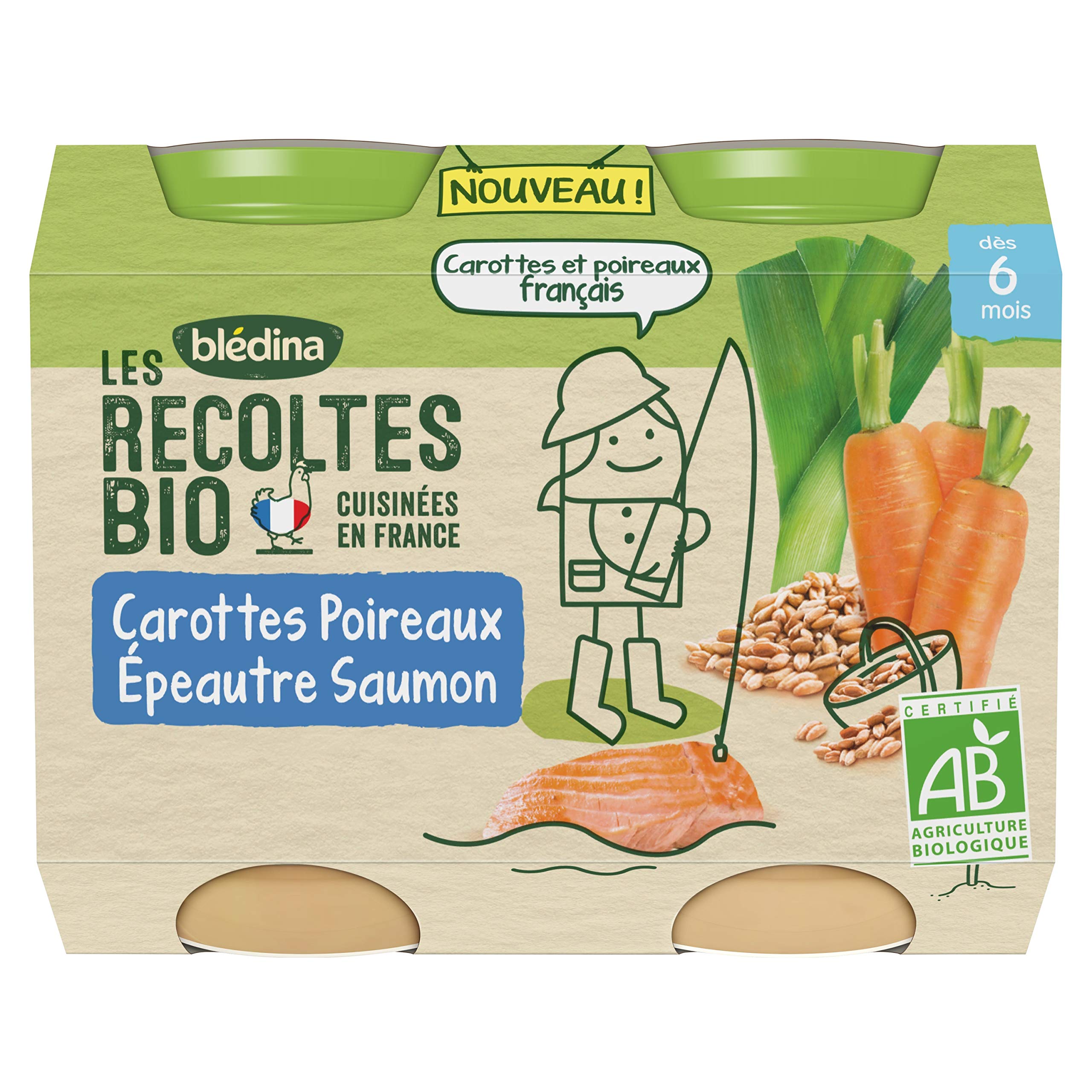 bl-dina-les-r-coltes-bio-carottes-poireaux-peautre-saumon-d-s-6-mois-2x200-g-pac image 2