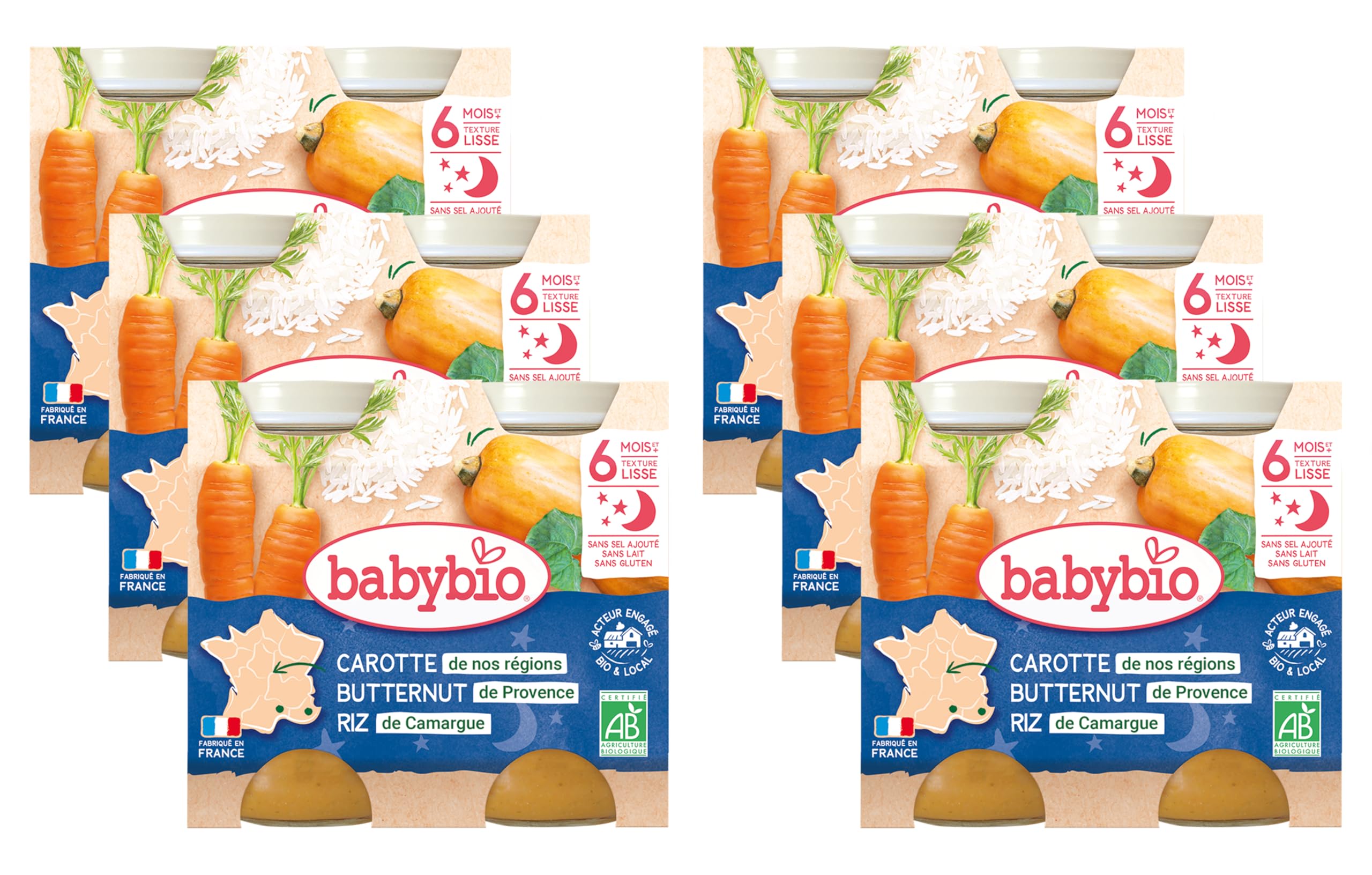 babybio-bonne-nuit-petits-pots-carotte-des-landes-butternut-riz-6-mois-2x200g-pa image 1