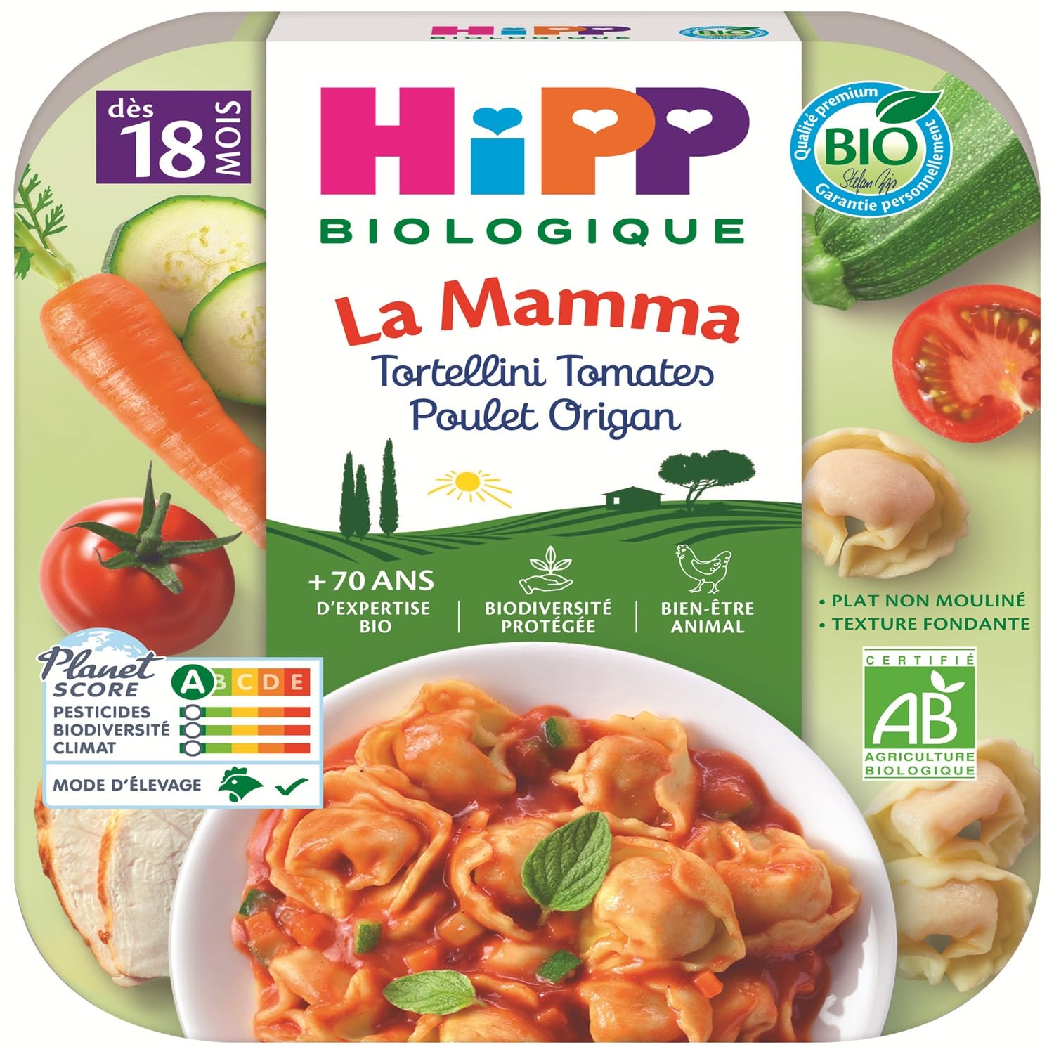 hipp-la-mamma-ravioli-l-gumes-vari-s-mozzarella-basilic-assiettes-bio-6-x-250g image 8