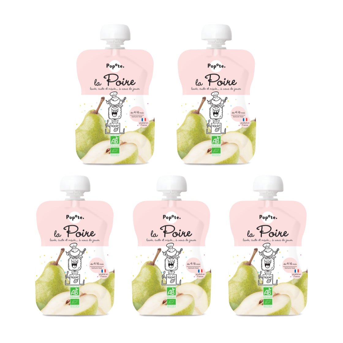 popote-pack-de-5-compotes-poire-bio image 1