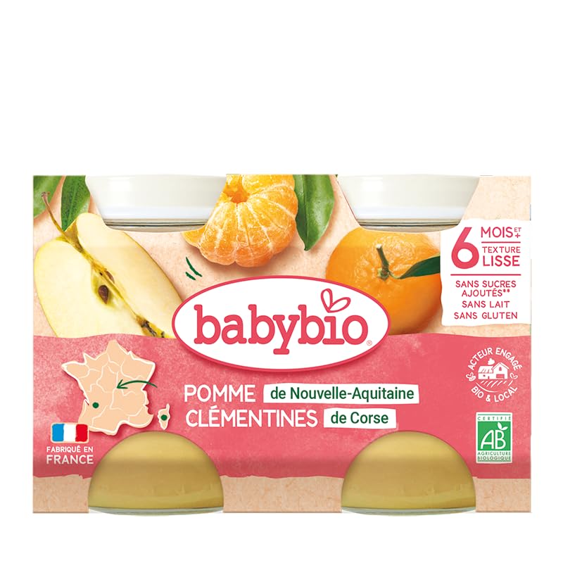 babybio-petits-pots-pomme-d-aquitaine-cl-mentine-de-corse-bio-6-mois-2x130g-lot- image 7