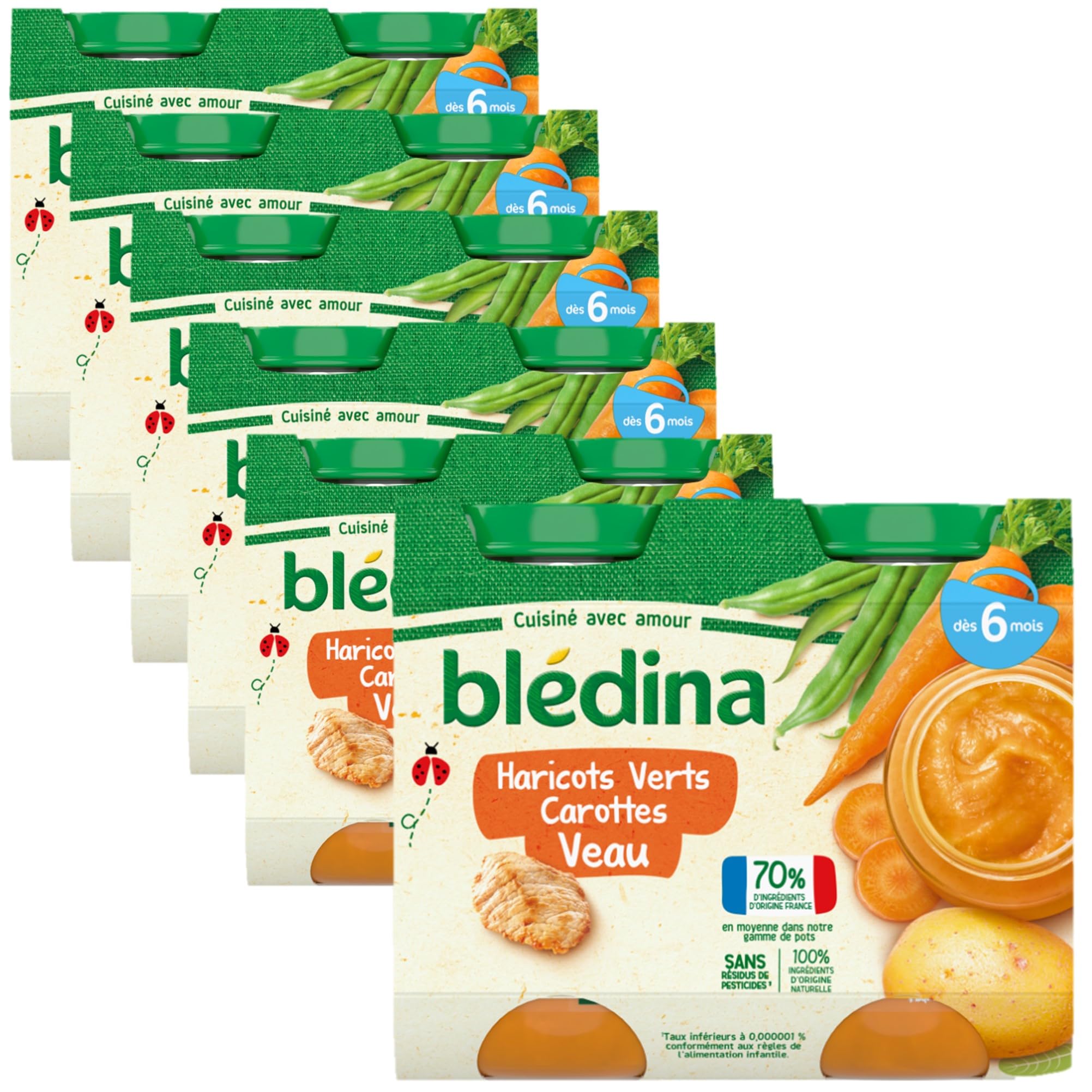 bl-dina-petits-pots-pur-e-haricots-verts-carottes-veau-d-s-6-mois-12x200g image 1