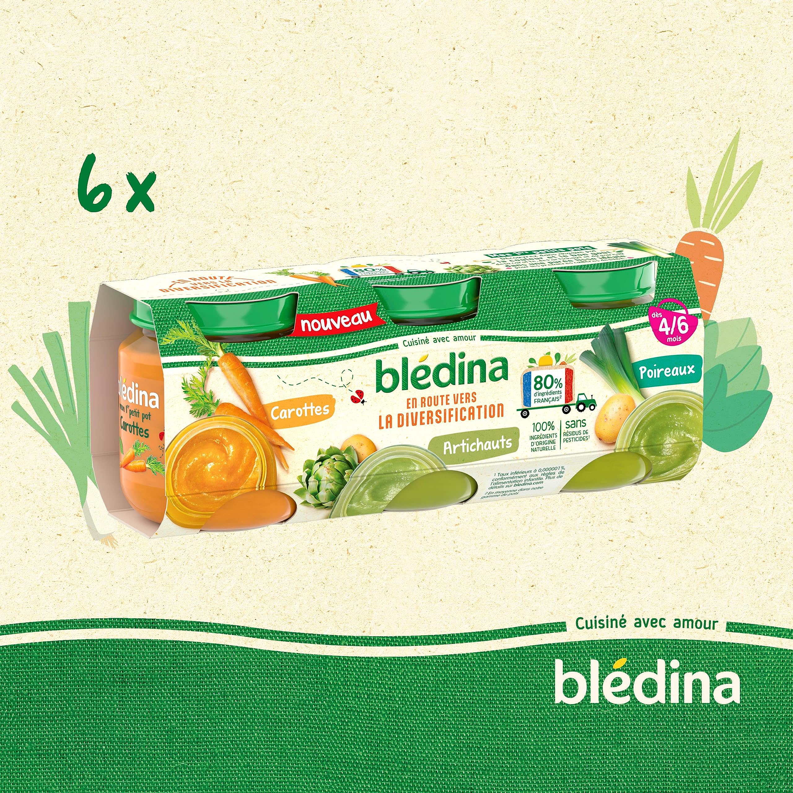 bl-dina-petits-pots-l-gumes-carottes-artichauts-poireaux-d-s-4-6-mois-18-pots-x- image 3