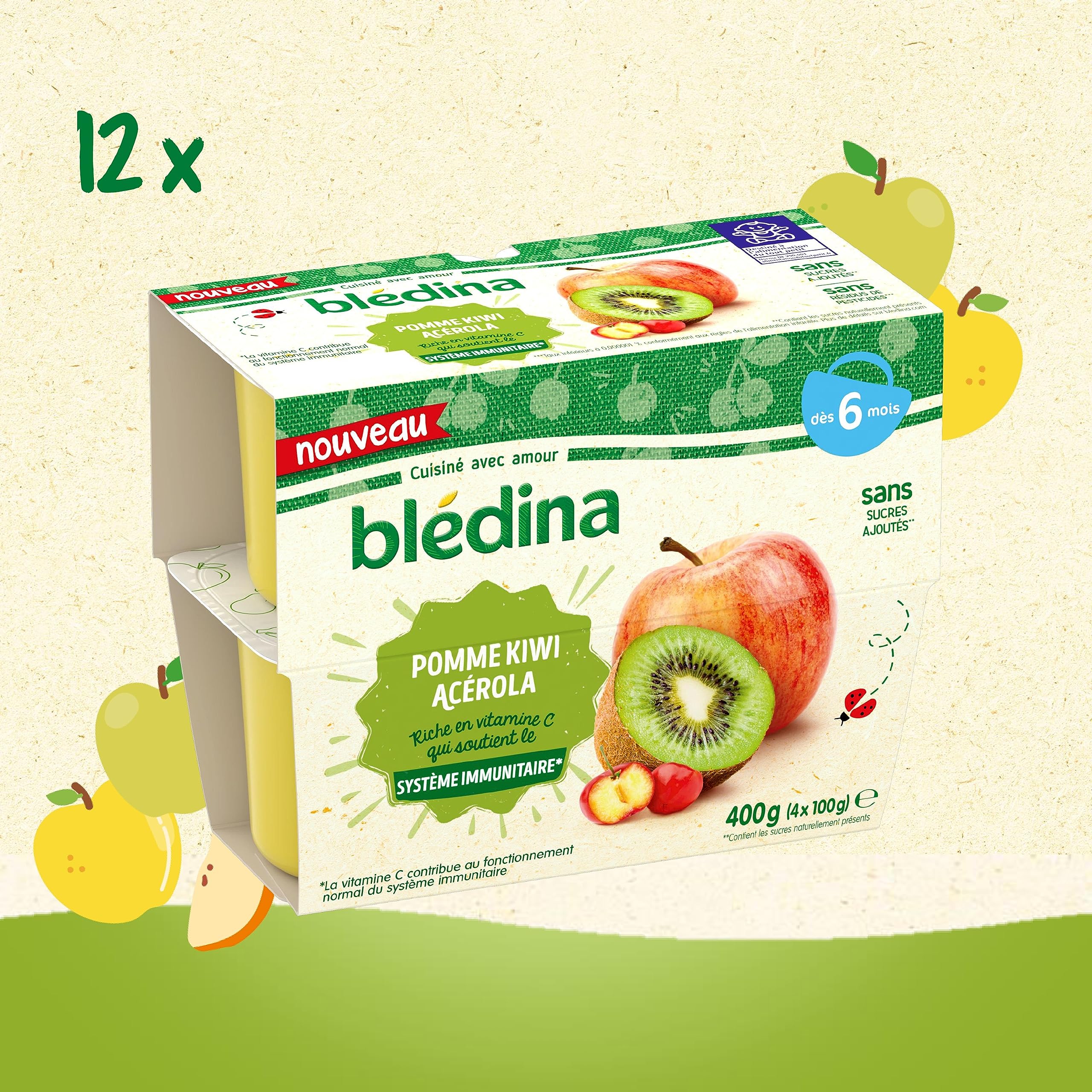bl-dina-coupelles-de-fruits-pomme-kiwi-acerola-d-s-6-mois-48-coupelles-de-100g image 3