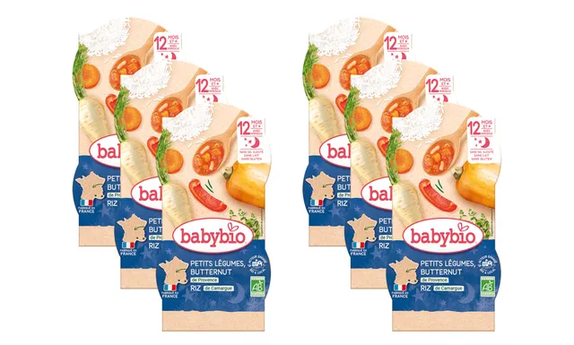 babybio-bols-petits-l-gumes-butternut-riz-avec-morceaux-d-s-12-mois-2-x-200g-lot image 1