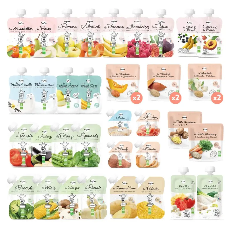 popote-quand-b-b-grandit-un-peu-pack-d-couverte-37-gourdes-b-b-bio-compotes-pur- image 1