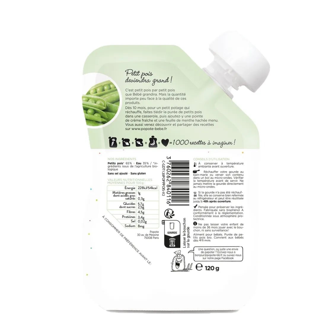 popote-les-petits-pois-pur-e-l-gume-bio-d-s-4-6-mois image 2