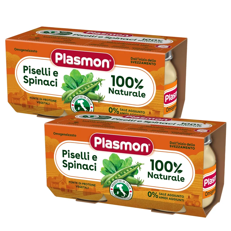 plasmon-omogeneizzato-piselli-e-spinaci-petit-pot-pois-pinards-2x2x80g image 1