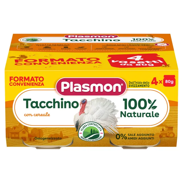 plasmon-omogeneizzato-viande-de-dinde-et-c-r-ale-4-x-80g image 1