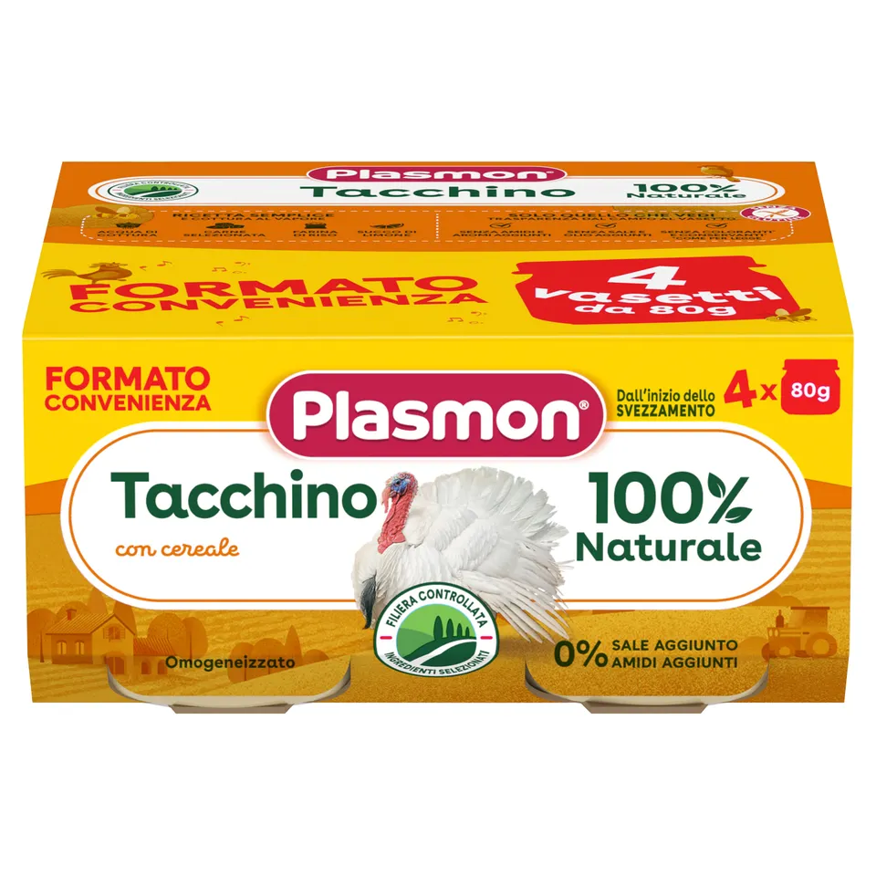 plasmon-omogeneizzato-viande-de-dinde-et-c-r-ale-4-x-80g image 1