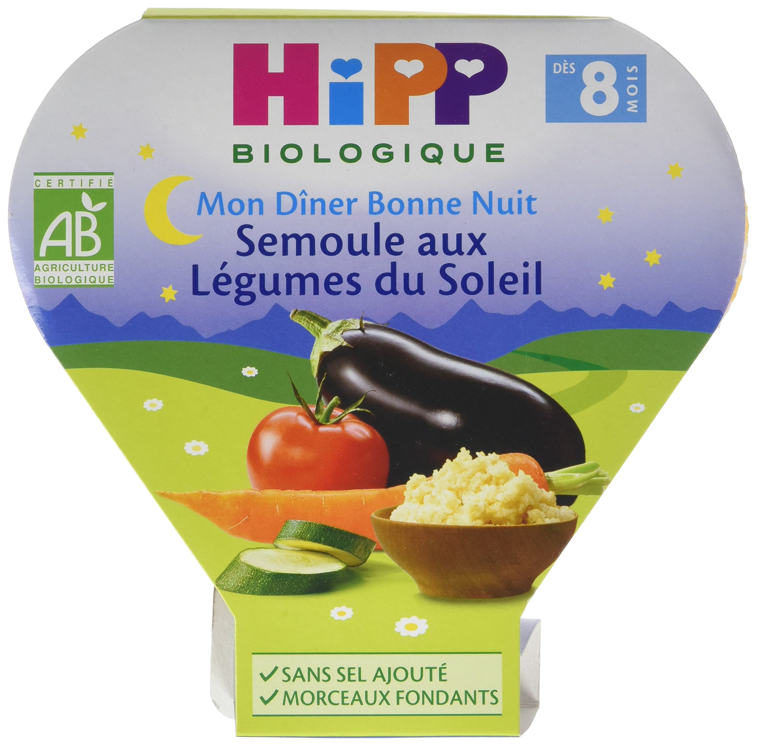 hipp-biologique-mon-d-ner-bonne-nuit-semoule-aux-l-gumes-du-soleil-d-s-8-mois-7- image 1