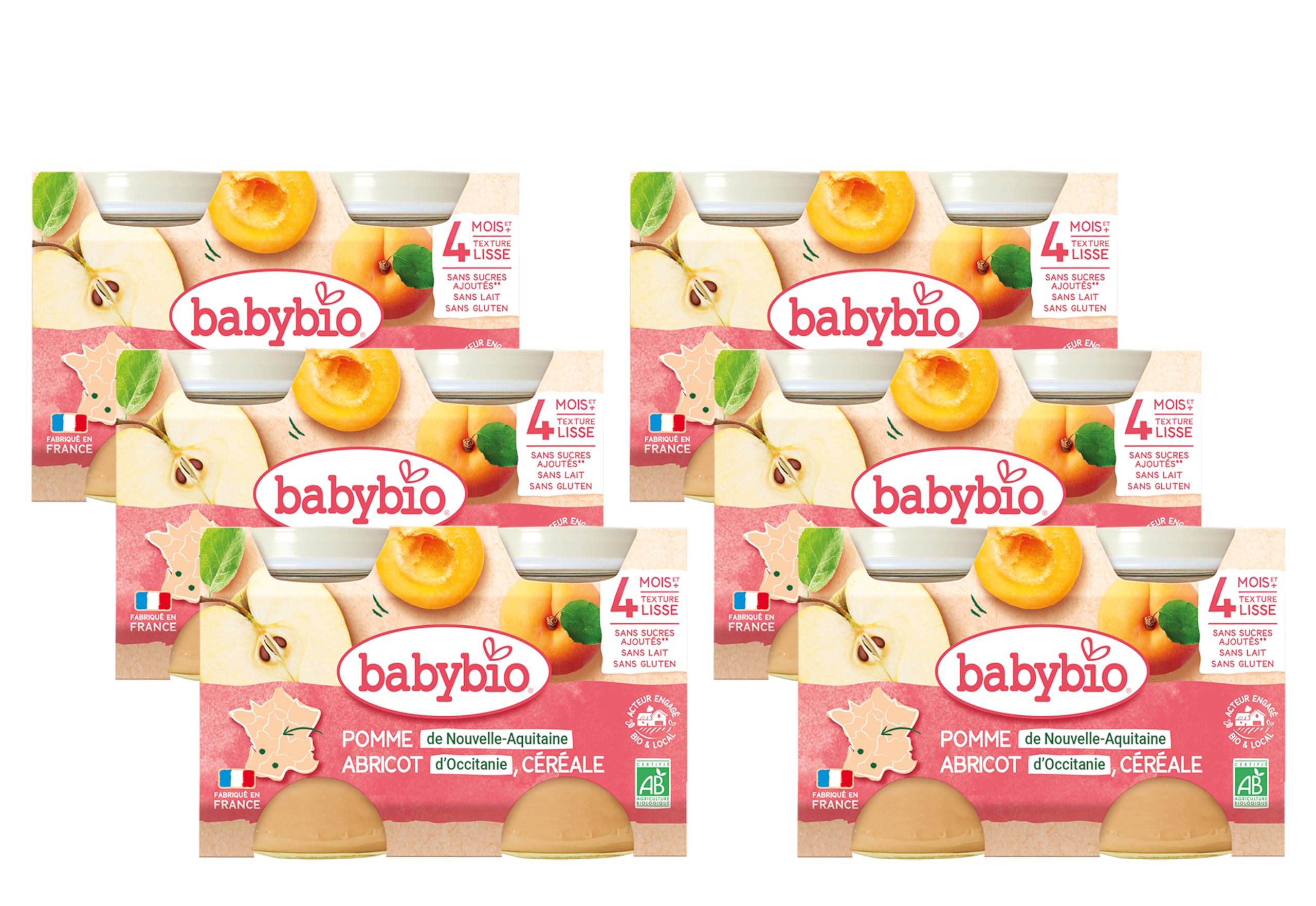 babybio-petits-pots-pomme-pruneau-dessert-compote-bio-d-s-4-mois-6-x-2-pots-de-1 image 2