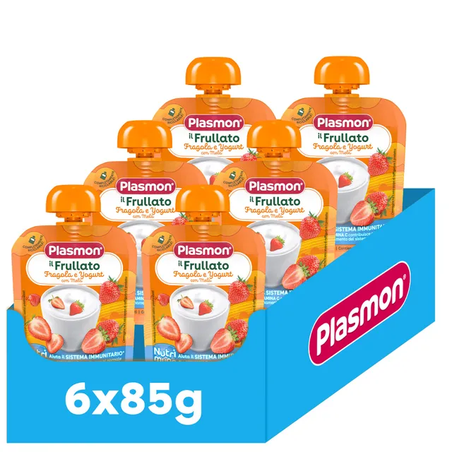 plasmon-frullato-nutri-mune-pomme-fraise-yaourt-d-s-sevrage-6-x-85g image 1