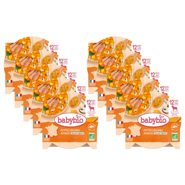 babybio-assiette-l-gumes-agneau-menthe-bio-12-mois-230g-lot-de-10 image 1