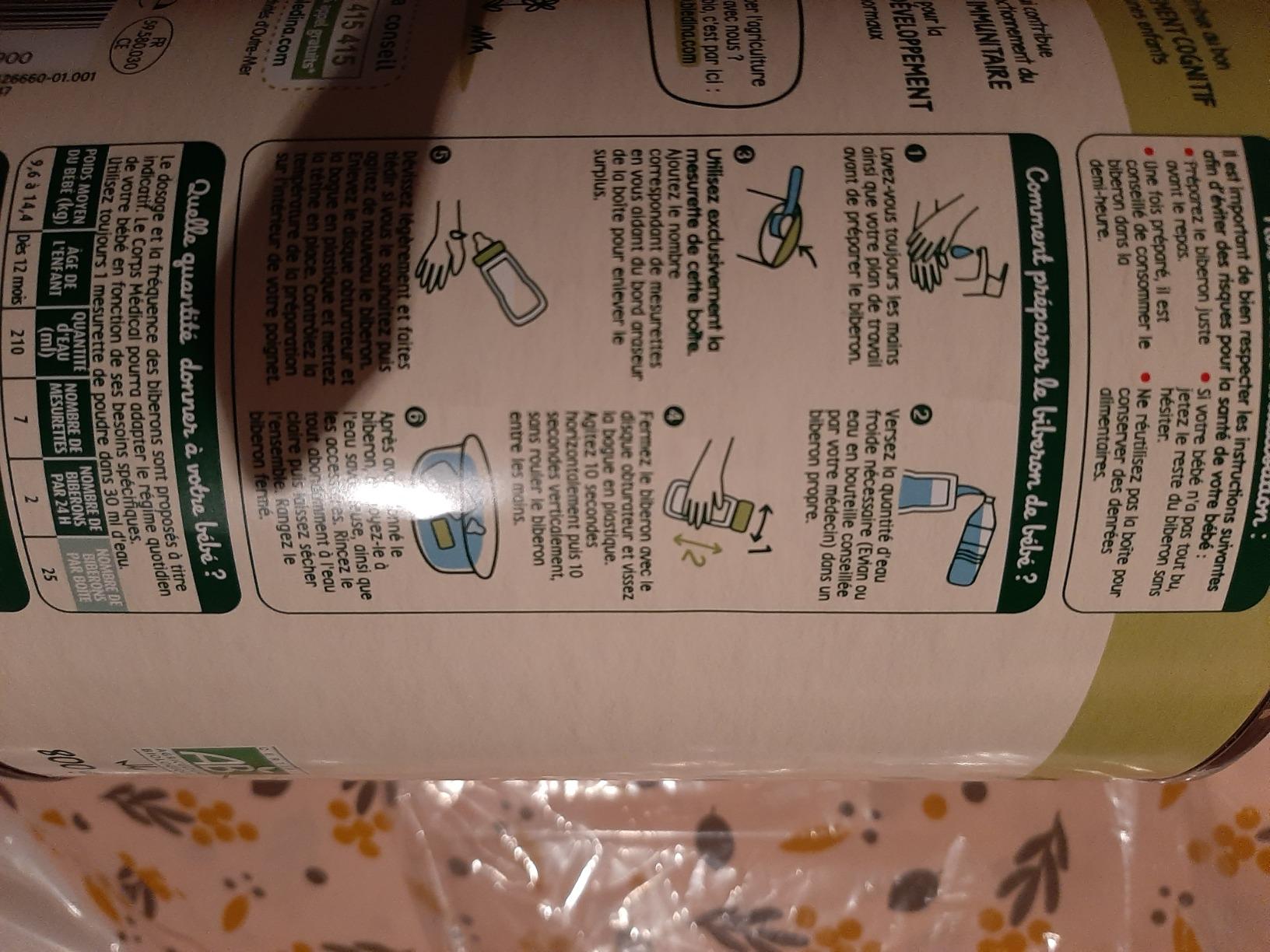 Le lait de croissance du matin