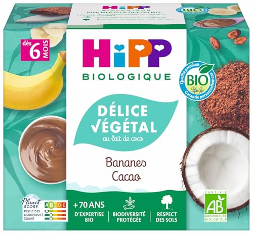 hipp-d-lice-v-g-tal-banane-cacao-coco-bio-4-coupelles-de-100g image 7