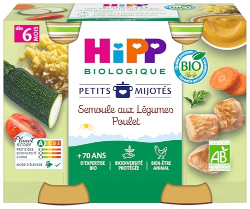 hipp-petits-mijot-s-bio-semoule-l-gumes-poulet-pots-2x190-g image 5