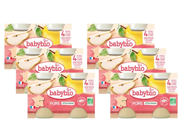 babybio-petits-pots-poire-williams-d-s-4-mois-bio-12-x-130-g-6-x-2x130-g image 1