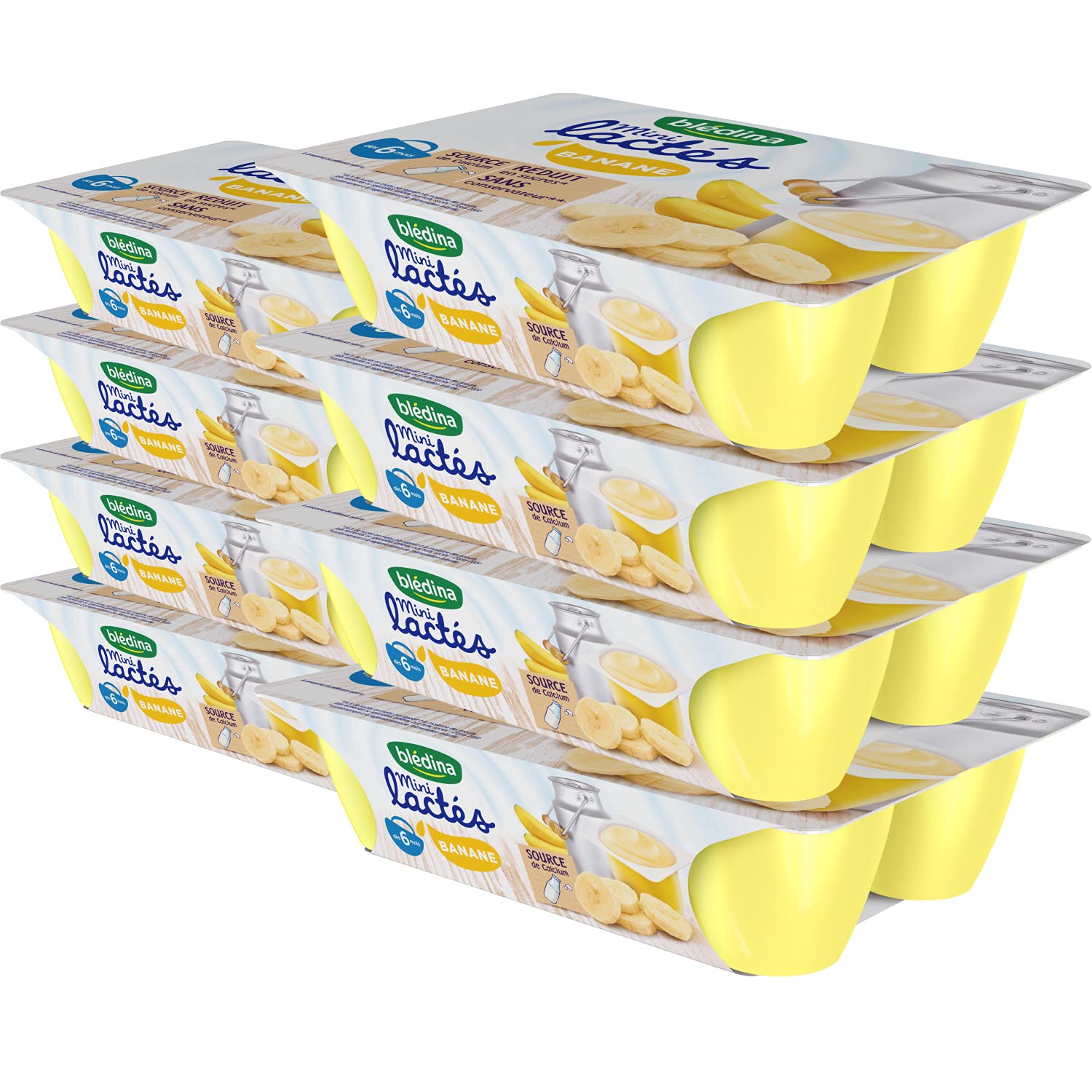 bl-dina-mini-lact-s-banane-desserts-lact-s-pour-b-b-d-s-6-mois-8-packs-de-6-mini image 1