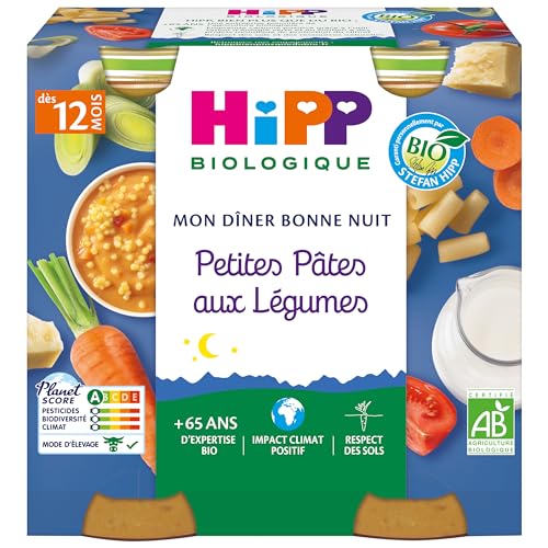 hipp-biologique-bonne-nuit-petites-p-tes-aux-l-gumes-d-s-12-mois-2-x-250g-lot-de image 5