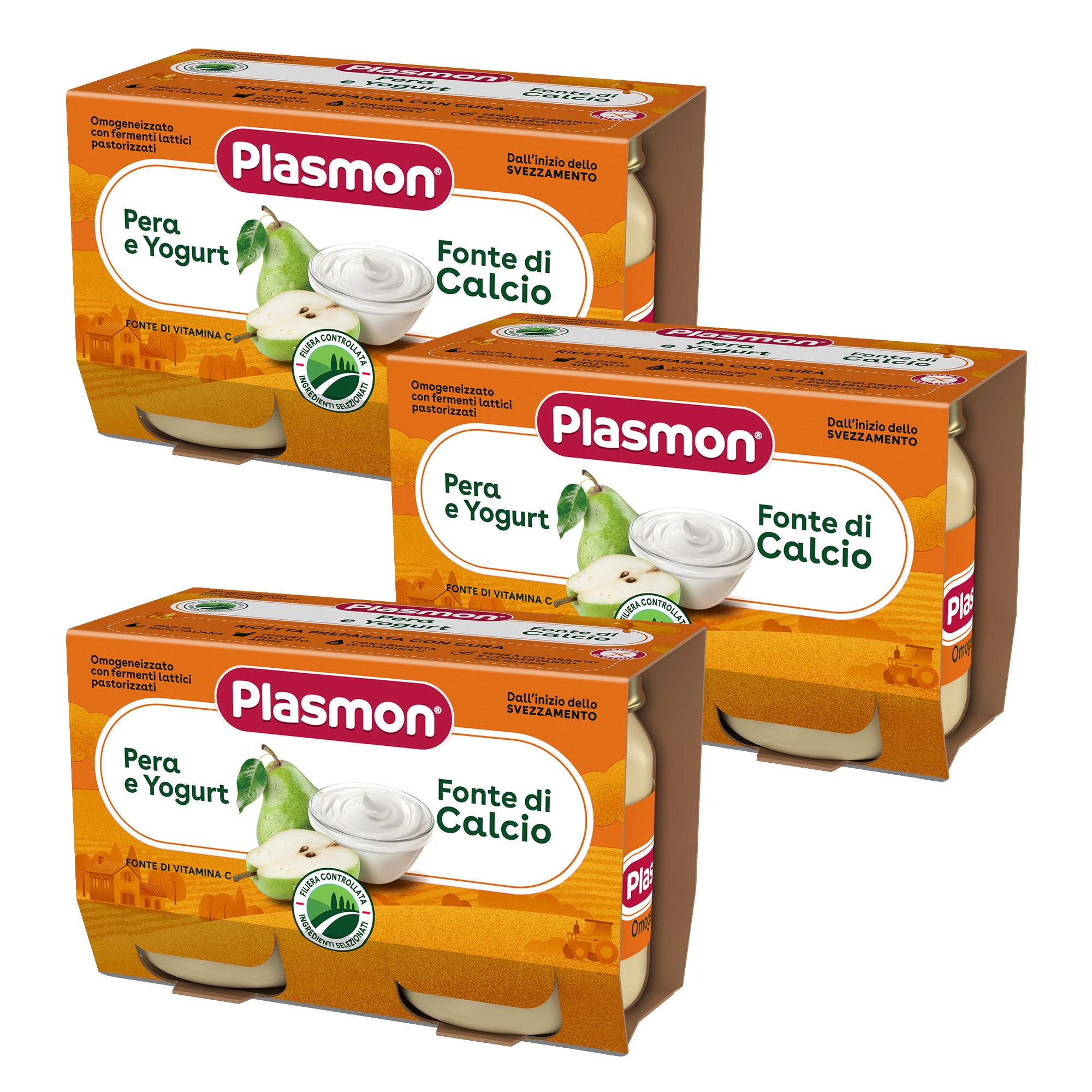 plasmon-omogeneizzato-pera-yogourt-3-sachets-de-2x120-g image 1