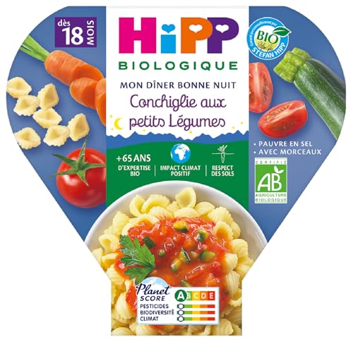 hipp-biologique-conchiglie-aux-petits-l-gumes-d-s-18-mois-6-assiettes-de-260g image 6