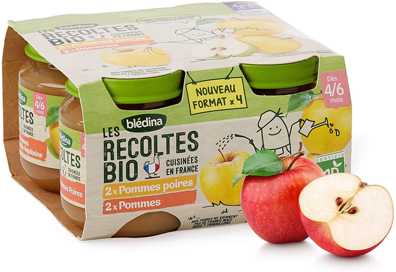 bl-dina-les-r-coltes-bio-pommes-pommes-poires-d-s-4-6-mois-0-52-kg-lot-de-6 image 1