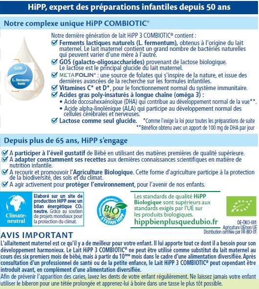 hipp-biologique-lait-b-b-en-poudre-d-s-10-mois-3-ans-3x800g image 4