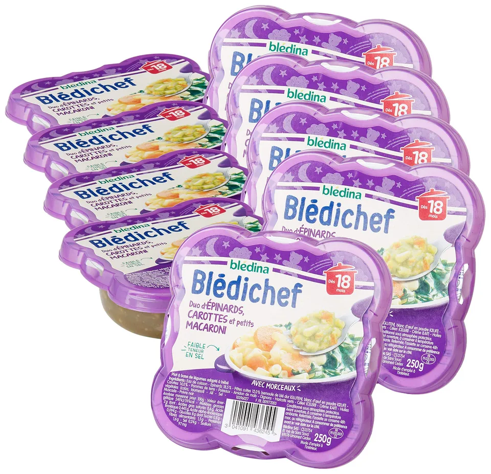 bl-dina-bl-dichef-repas-b-b-pinards-carottes-macaroni-9-assiettes-250g-d-s-18-mo image 1