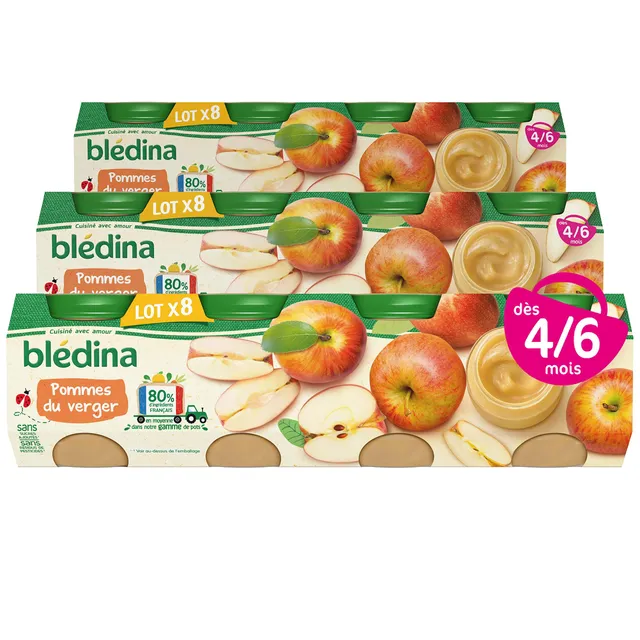 bl-dina-petits-pots-b-b-d-s-4-6-mois-pommes-du-verger-24-x-130g image 1