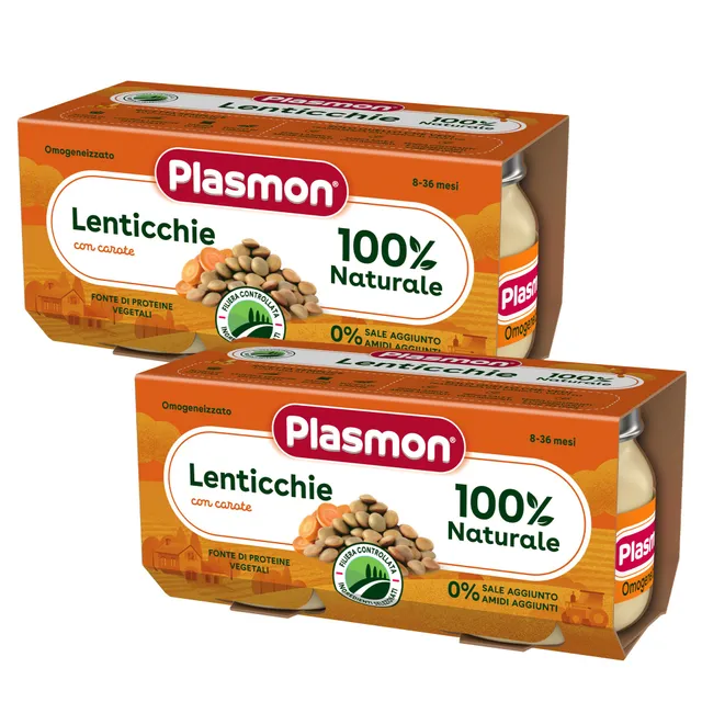 plasmon-omogeneizzato-l-gumes-lentilles-carottes-2-packs-de-2x80g image 1
