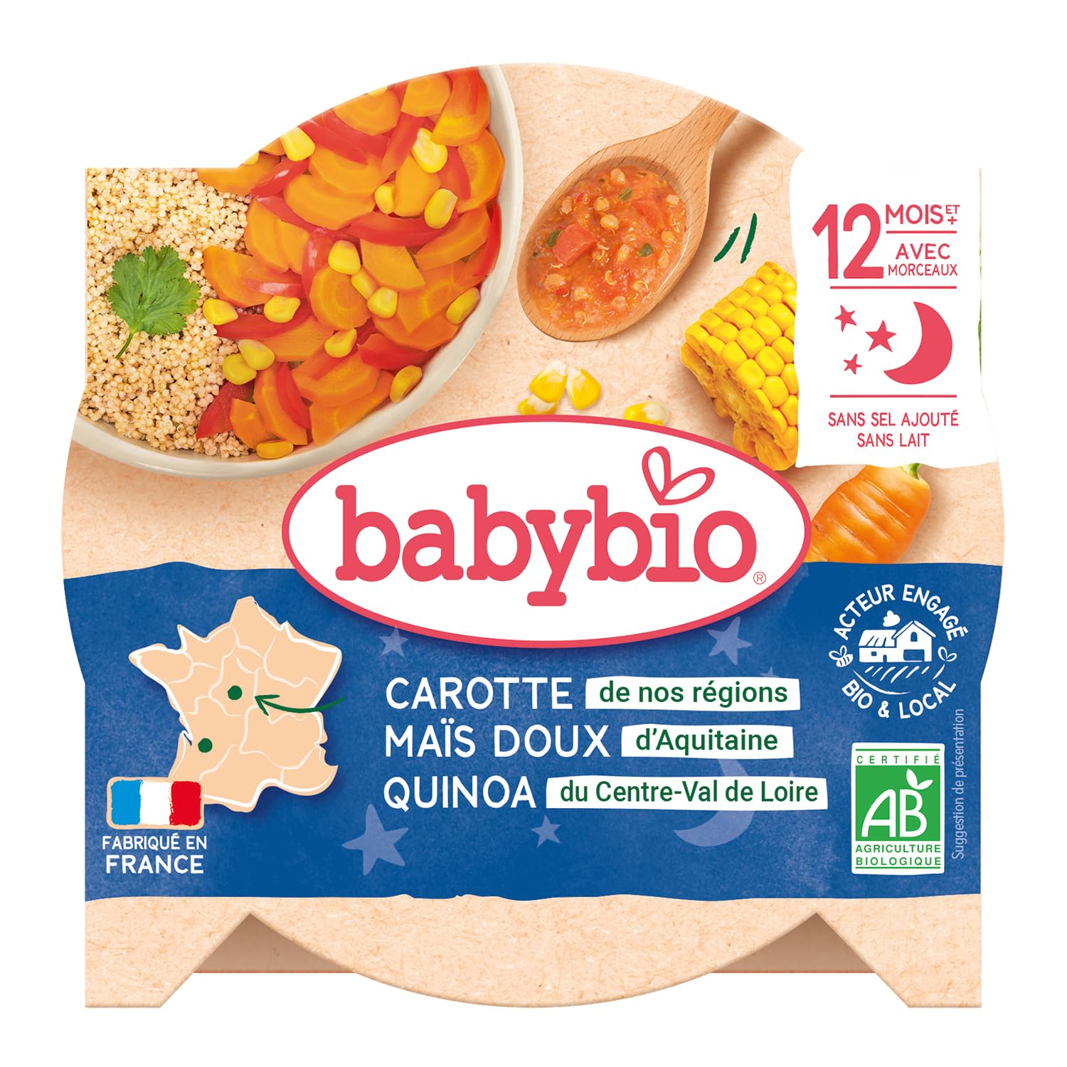 babybio-fondue-de-carotte-ma-s-doux-aquitaine-et-quinoa-assiette-menu-d-s-12-moi image 1