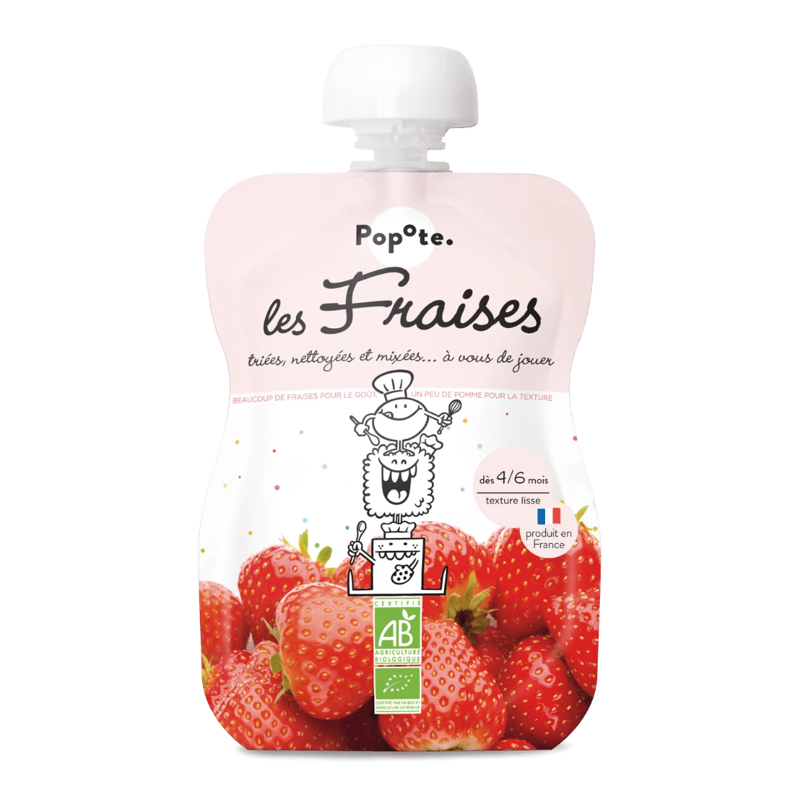 popote-les-fraises-compote-fraise-bio-lisse-d-s-4-6-mois image 1