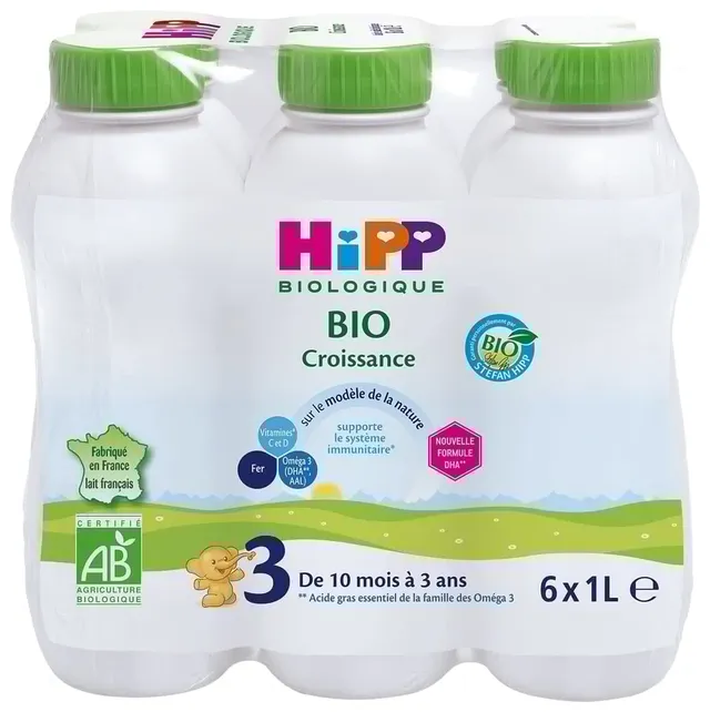 hipp-lait-croissance-bio-combiotic-d-s-10-mois-3-ans-6-x-1l image 1