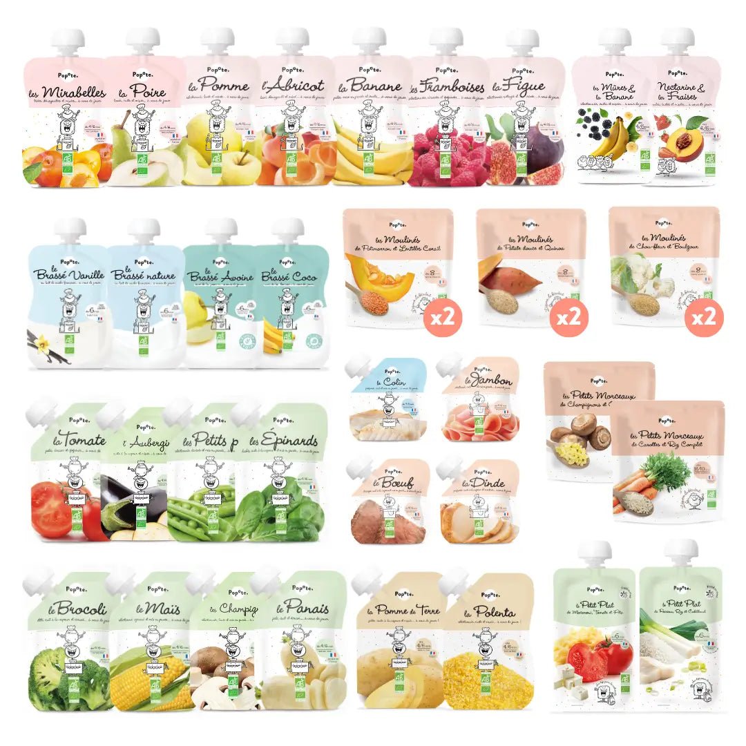 popote-quand-b-b-grandit-un-peu-pack-d-couverte-37-gourdes-b-b-bio-compotes-pur- image 1