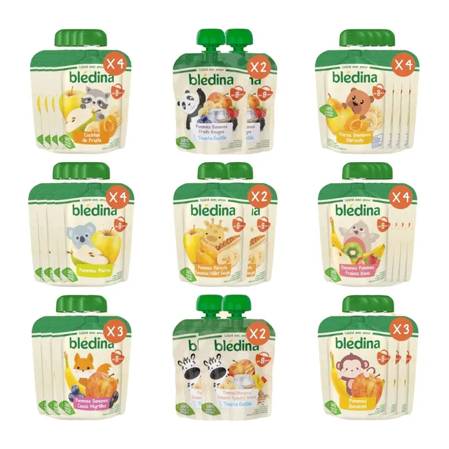 bl-dina-gourdes-pur-es-de-fruits-9-recettes-pack-multi-vari-t-s-28x90g-d-s-8-moi image 1