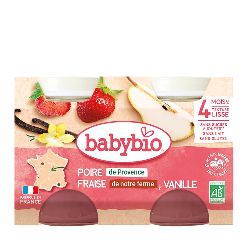 babybio-petits-pots-poire-fraises-vanille-2x130g-lot-de-6-bio-d-s-4-mois image 3