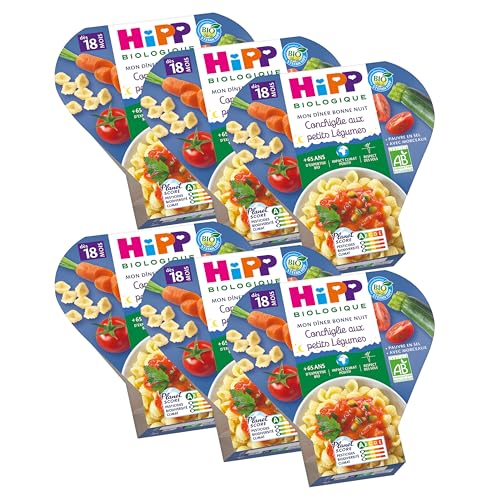 hipp-biologique-conchiglie-aux-petits-l-gumes-d-s-18-mois-6-assiettes-de-260g image 5