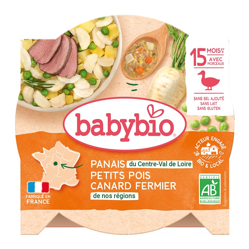 babybio-assiette-panais-petits-pois-canard-bio-15-mois-260g-lot-de-8 image 5
