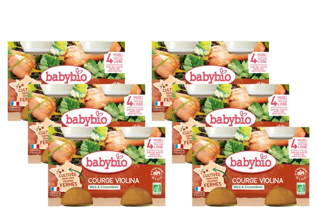 babybio-petits-pots-courge-violina-bio-d-s-4-mois-lot-de-6 image 1