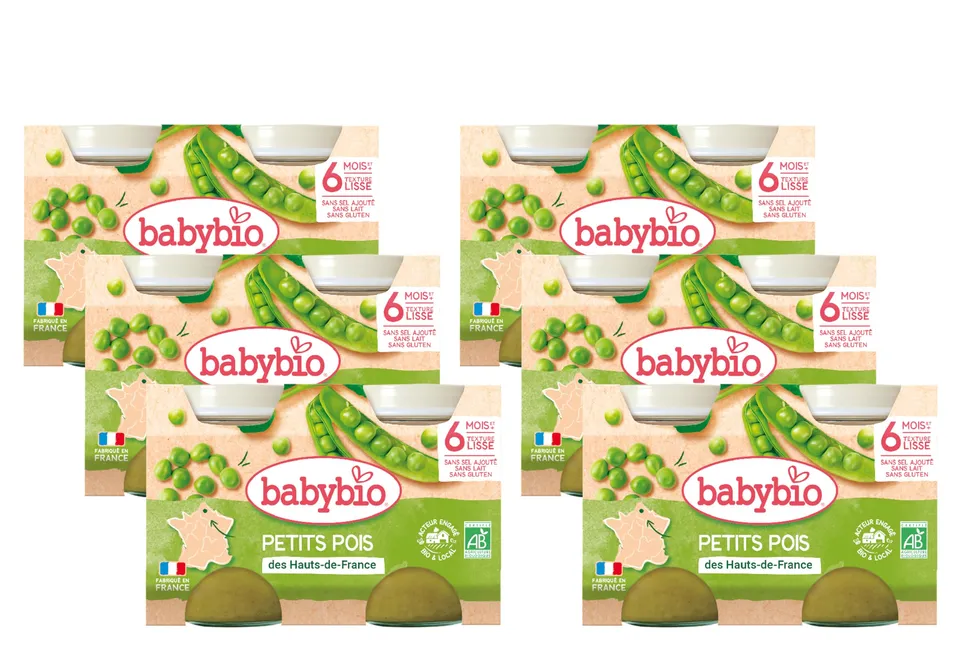 babybio-petits-pots-pomme-de-terre-petits-pois-bio-260-g-lot-de-6 image 1
