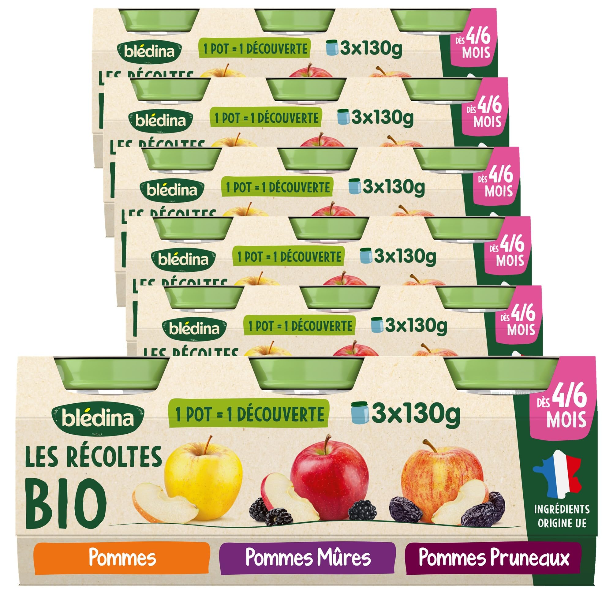 bl-dina-les-r-coltes-bio-pack-18-petits-pots-fruits-pommes-poires-pommes-fraises image 2