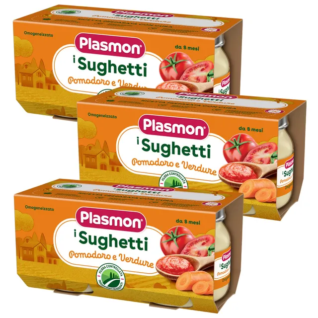 plasmon-sughetti-pomodoro-e-verdure-3-confezioni-da-2x80-g image 1