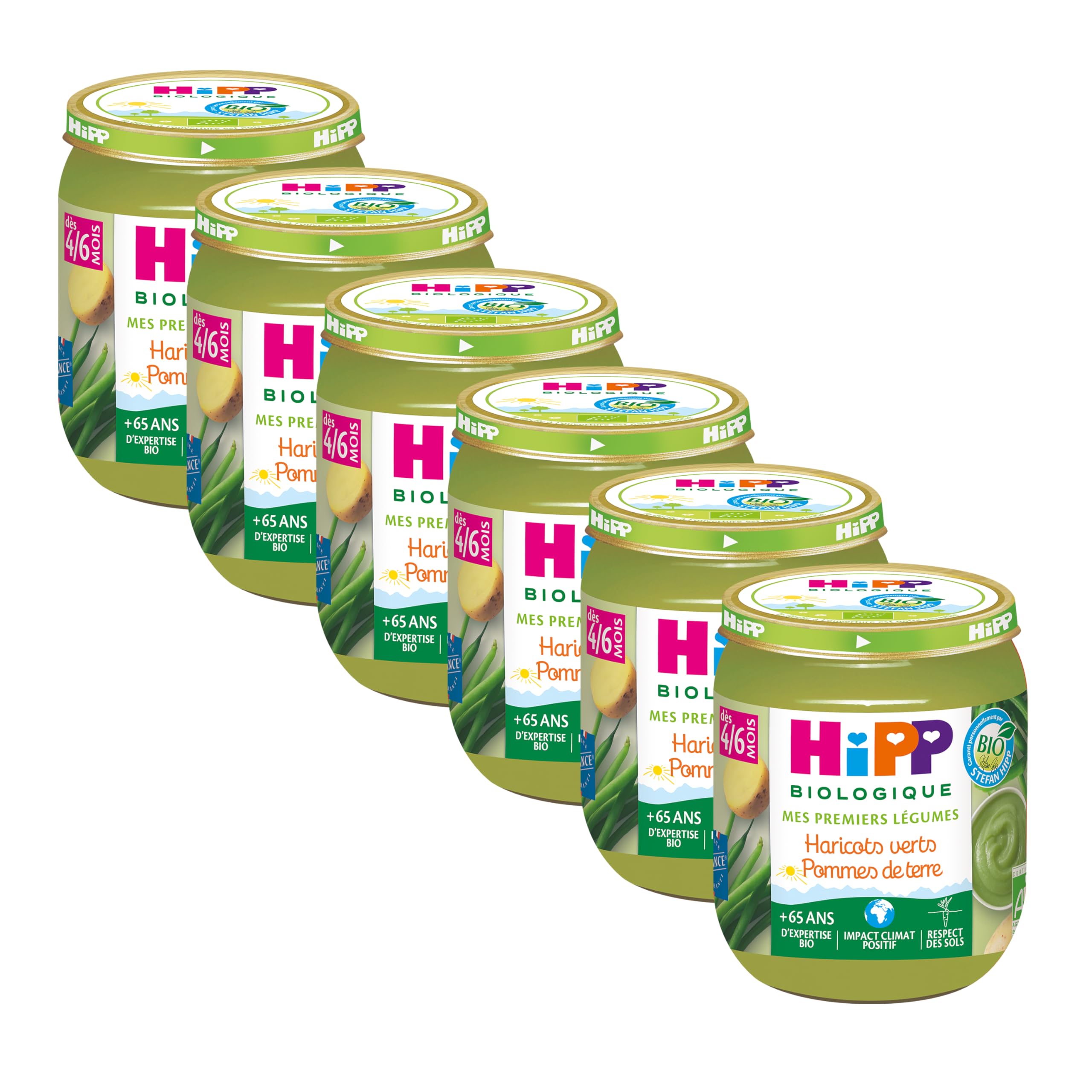 hipp-biologique-haricots-verts-pommes-de-terre-pot-125-g-lot-de-6 image 1