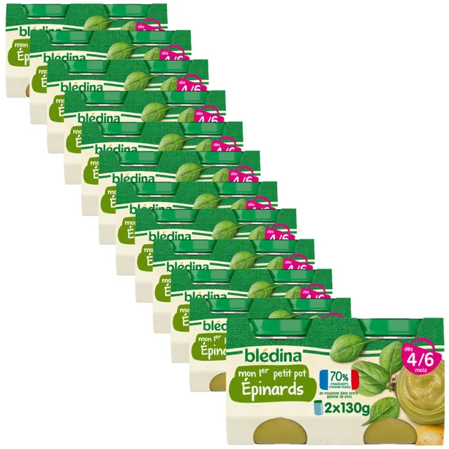 bl-dina-mon-1er-petit-pot-pinards-b-b-4-6-mois-24-pots-de-130g image 1