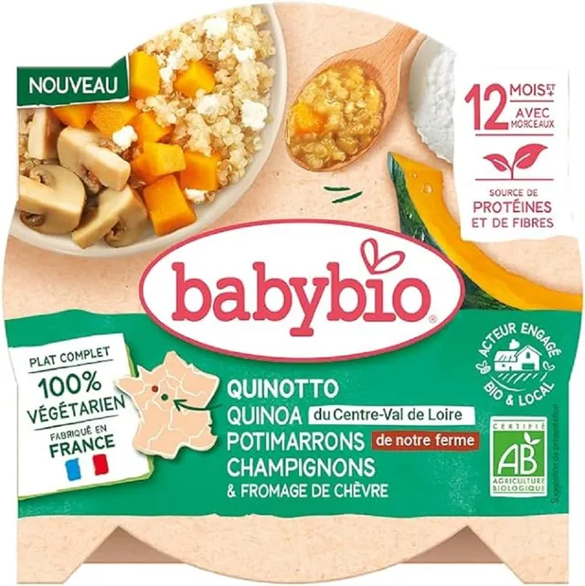 babybio-quinotto-quinoa-potimarron-champignons-fromage-de-ch-vre-bio-d-s-12-mois image 1