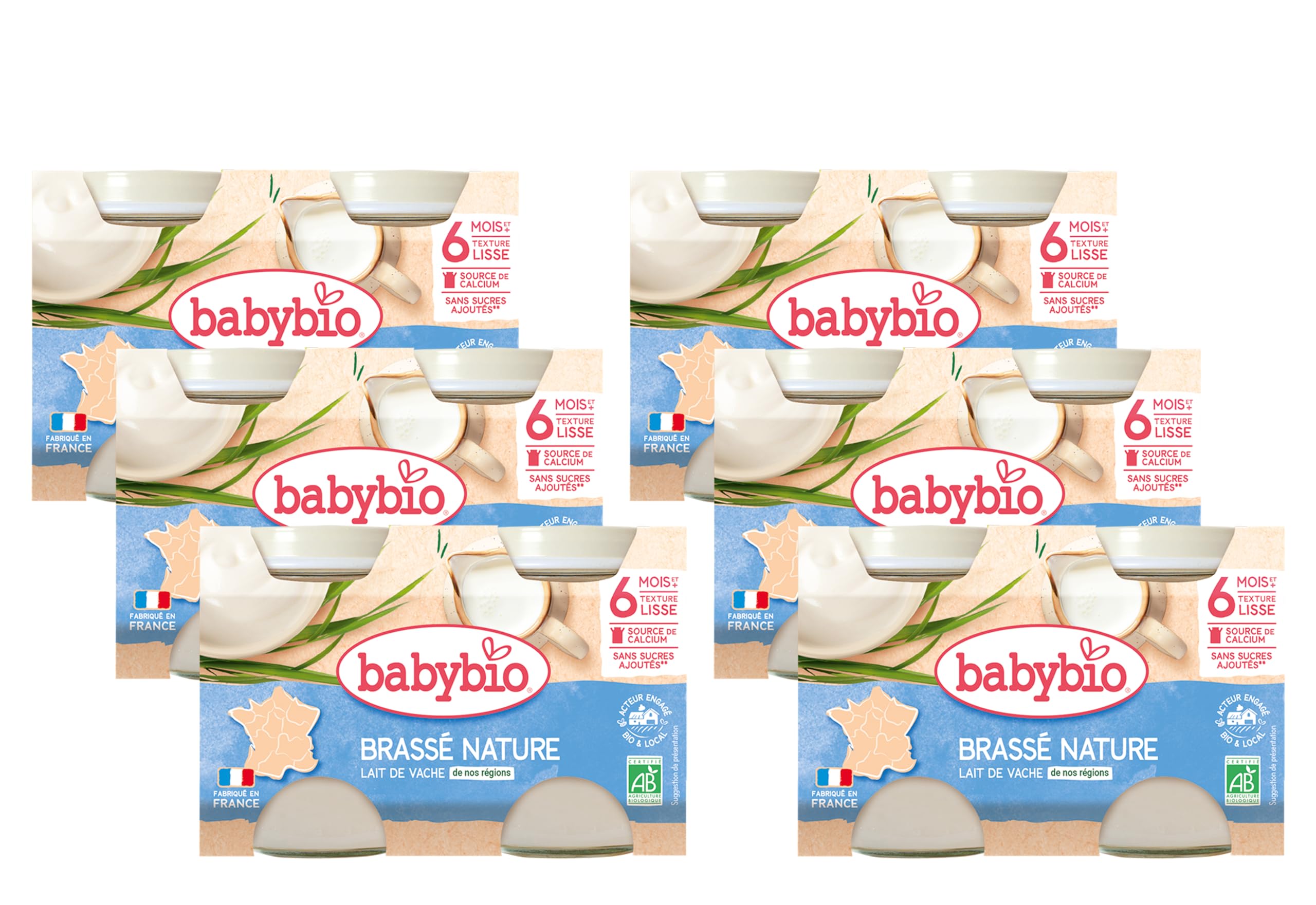 babybio-petits-pots-brass-nature-d-s-6-mois-bio-2-x-130-g-lot-de-6-12-pots image 1